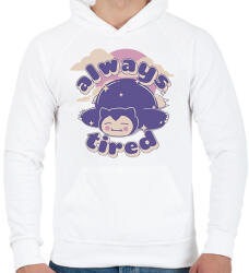 printfashion Snorlax always tired - Férfi kapucnis pulóver - Fehér (16445216)