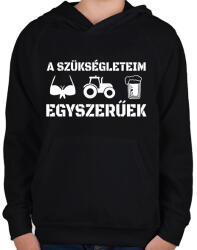 printfashion Traktoros szükségletek - Gyerek kapucnis pulóver - Fekete (16697364)