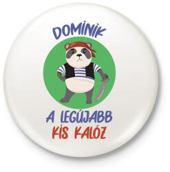 printfashion Kis kalóz - Névvel - Kitűző, hűtőmágnes - Fehér (8097607)