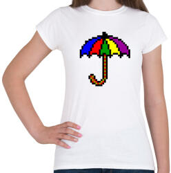 printfashion Esernyő pixel - Női póló - Fehér (9427009)