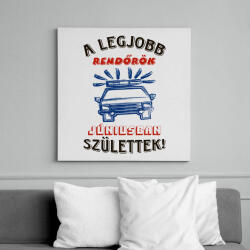 printfashion Rendőr szülinapja június színes - Vászonkép - Fehér (6639222)