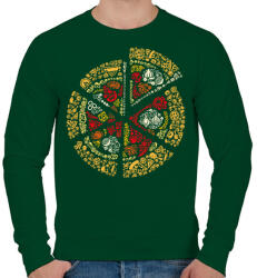 printfashion Pizza - Férfi pulóver - Sötétzöld (376300)