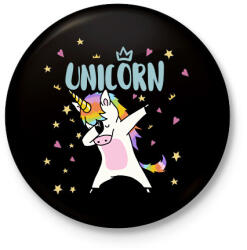 printfashion unikornis - Kitűző, hűtőmágnes - Fekete (6029999)