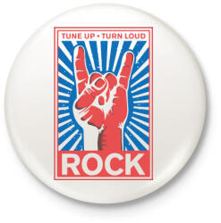 printfashion Rock zene_ - Kitűző, hűtőmágnes - Fehér (4137231)
