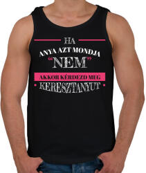 printfashion Kérdezd meg keresztanyut - Férfi atléta - Fekete (12683591)