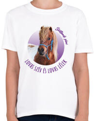 printfashion Lovas szív - Shetlandi póni - Gyerek póló - Fehér (7193302)