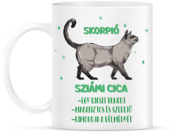 printfashion Skorpió - Sziámi cica - Bögre - Fehér (13339774)