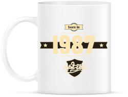 printfashion born-in-1987-cream-choco - Bögre - Fehér (791056)