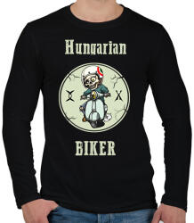 printfashion HUNGARIAN BIKER - Férfi hosszú ujjú póló - Fekete (1567191)