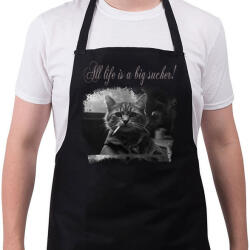 printfashion All life is a big sucker! - Kötény - Fekete (16144618)