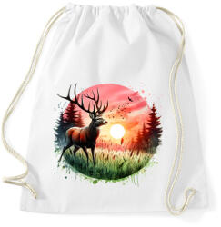 printfashion Szarvas - erdei naplemente - ajándék vadászoknak - Sportzsák, Tornazsák - Fehér (15377582)