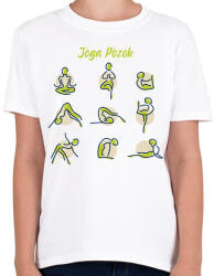 printfashion Jóga pózok - Gyerek póló - Fehér (6346276)