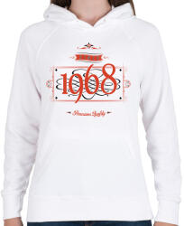 printfashion since-1968-red-black - Női kapucnis pulóver - Fehér (528526)