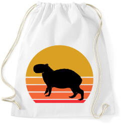 printfashion Retro Capybara - Sportzsák, Tornazsák - Fehér (13594643)
