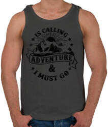 printfashion Hív a kaland - Férfi atléta - Sötétszürke (149752)