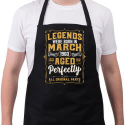 printfashion A tökéletes legendák márciusban születtek - Kötény - Fekete (6089652)
