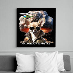 printfashion amikor jön a postás - csivi - Vászonkép - Fekete (15218660)