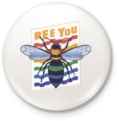 printfashion Bee you - légy önmagad - Kitűző, hűtőmágnes - Fehér (4608402)