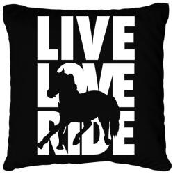 printfashion Live Love Ride lovas - Párnahuzat, Díszpárnahuzat - Fekete (16273191)