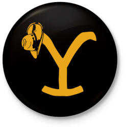 printfashion Yellowstone kalap - Kitűző, hűtőmágnes - Fekete (15521625)