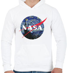 printfashion NASA (Van Gogh) - Férfi kapucnis pulóver - Fehér (1590626)