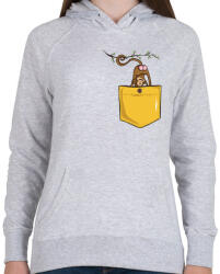 printfashion ZSEB-Majom fenék - Női kapucnis pulóver - Sport szürke (280018)