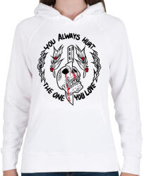 printfashion You always hurt The One you love - Női kapucnis pulóver - Fehér (16753899)