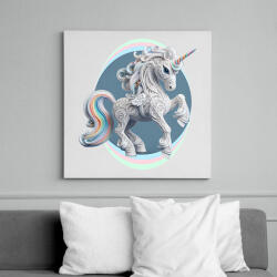 printfashion Kecses egyszarvú hölgy - Vászonkép - Fehér (14880080)