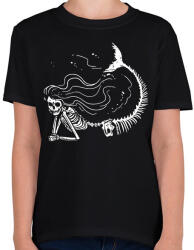 printfashion Csontváz sellő - Gyerek póló - Fekete (13847043)