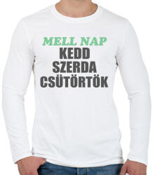 printfashion Mellnap - Férfi hosszú ujjú póló - Fehér (2418331)