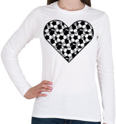 printfashion Focis szív - Női hosszú ujjú póló - Fehér (14026957)