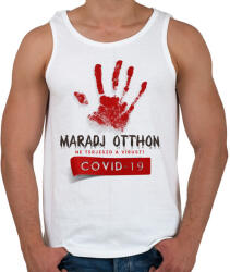 printfashion Maradj otthon, ne terjeszd a vírust - Férfi atléta - Fehér (3899987)