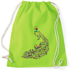 printfashion Páva - Sportzsák, Tornazsák - Limezöld (369623)