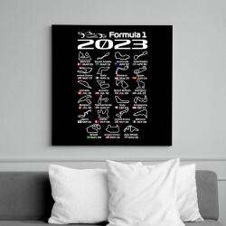 printfashion Formula 1 versenynaptár 2023 - Vászonkép - Fekete (11781033)