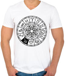 printfashion horoszkóp skorpió fekete - Férfi V-nyakú póló - Fehér (12667084)