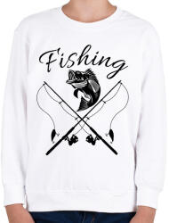 printfashion Fishing - Gyerek pulóver - Fehér (4578836)
