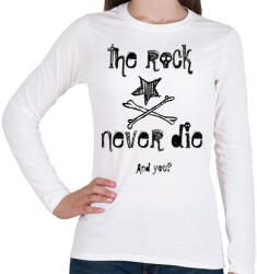 printfashion rock never die - Női hosszú ujjú póló - Fehér (1523146)