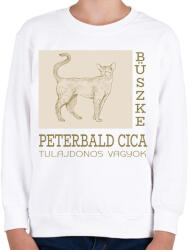 printfashion Büszke cica tulajdonos - Peterbald - Gyerek pulóver - Fehér (6307868)