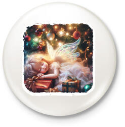 printfashion Karácsonyi angyal - Kitűző, hűtőmágnes - Fehér (14979786)