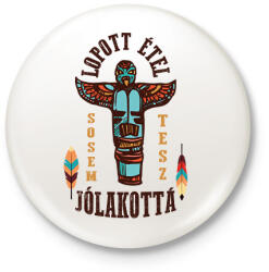 printfashion Lopott étel - Omaha indián - Kitűző, hűtőmágnes - Fehér (7604523)