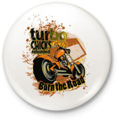 printfashion Turbo chicks - Kitűző, hűtőmágnes - Fehér (4667697)