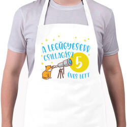 printfashion Legügyesebb csillagász - Számmal - Kötény - Fehér (9730388)