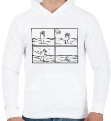 printfashion A segítség - Férfi kapucnis pulóver - Fehér (11635435)