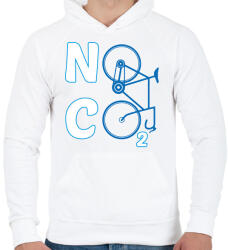 printfashion No CO2 - Férfi kapucnis pulóver - Fehér (13715978)