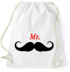 printfashion MR. Mustache - Sportzsák, Tornazsák - Fehér (2188859)