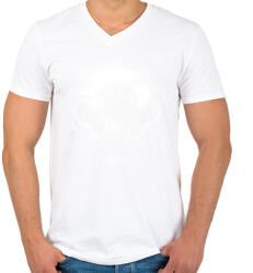 printfashion Farkas - Férfi V-nyakú póló - Fehér (11657168)