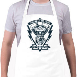printfashion Mennydörgő motorok - Kötény - Fehér (4900455)