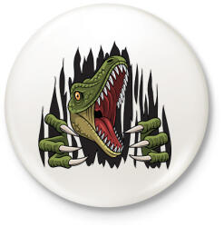 printfashion Dinoszaurusz - Tépett anyag - Kitűző, hűtőmágnes - Fehér (6930489)