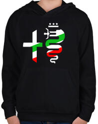 printfashion Alfa Romeo - Gyerek kapucnis pulóver - Fekete (10774800)