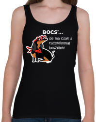 printfashion Bocs'. . . de ma csak a tacskómmal beszélek - Női atléta - Fekete (16358620)
